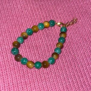 Elegant Green and Brown Beaded Bracelet
